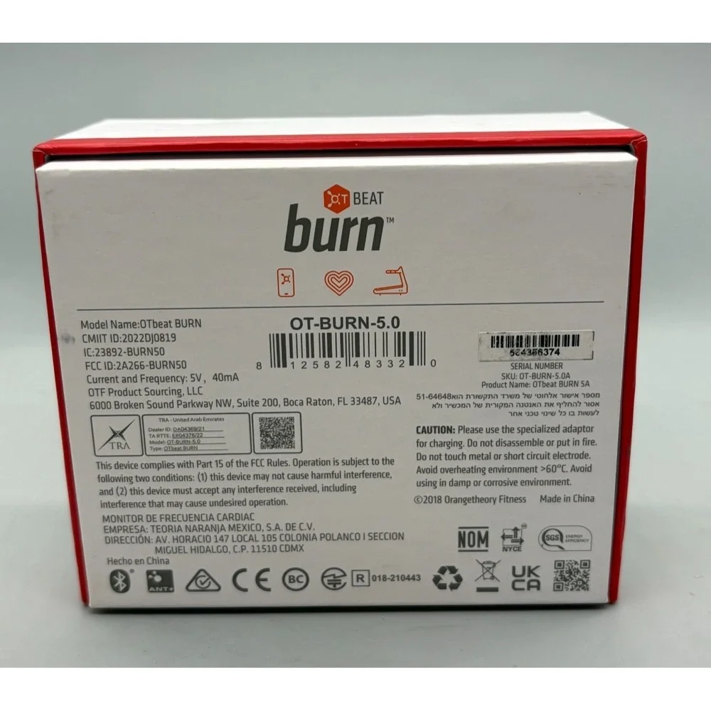 Orange Theory OT Beat Burn 5.0 Heart Rate Monitor